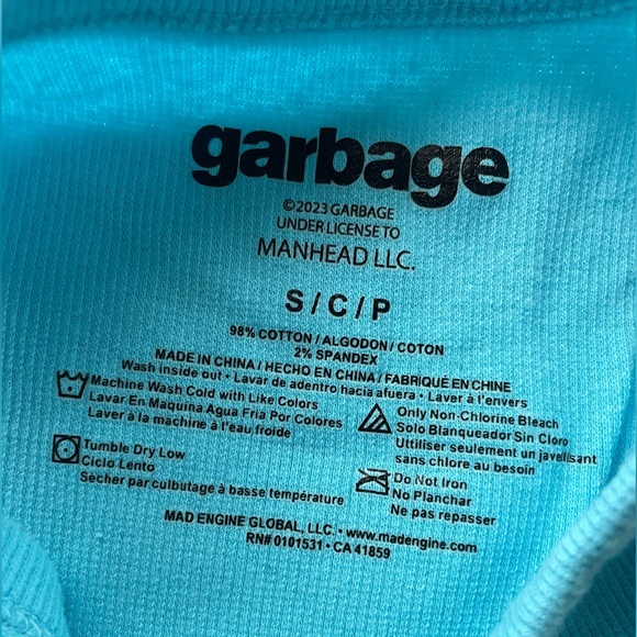 EUC, Garbage Band Tee Ribbed Crewneck Tank Top with Smiley Logo Size Small S Y2K - Picture 6 of 6